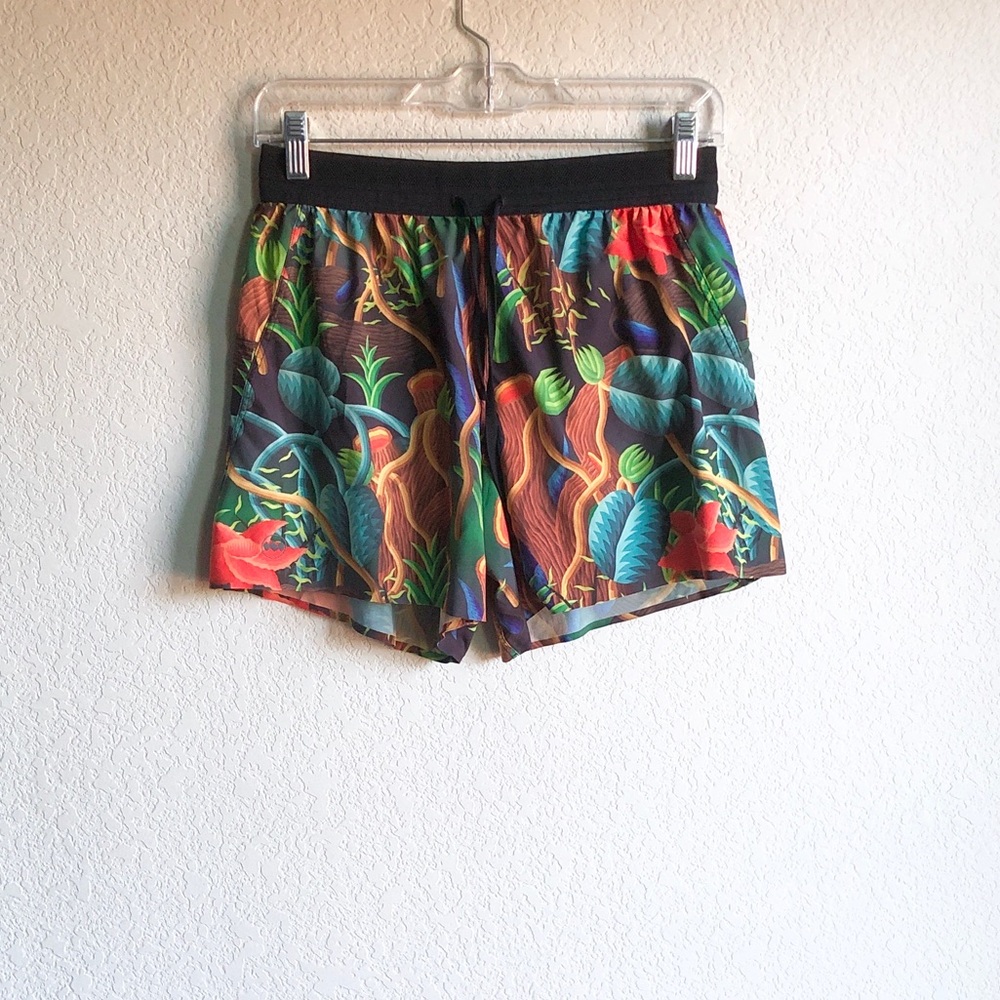 Janji AFO Shorts 5” Naturaleza Print Running Athletic Lined Small